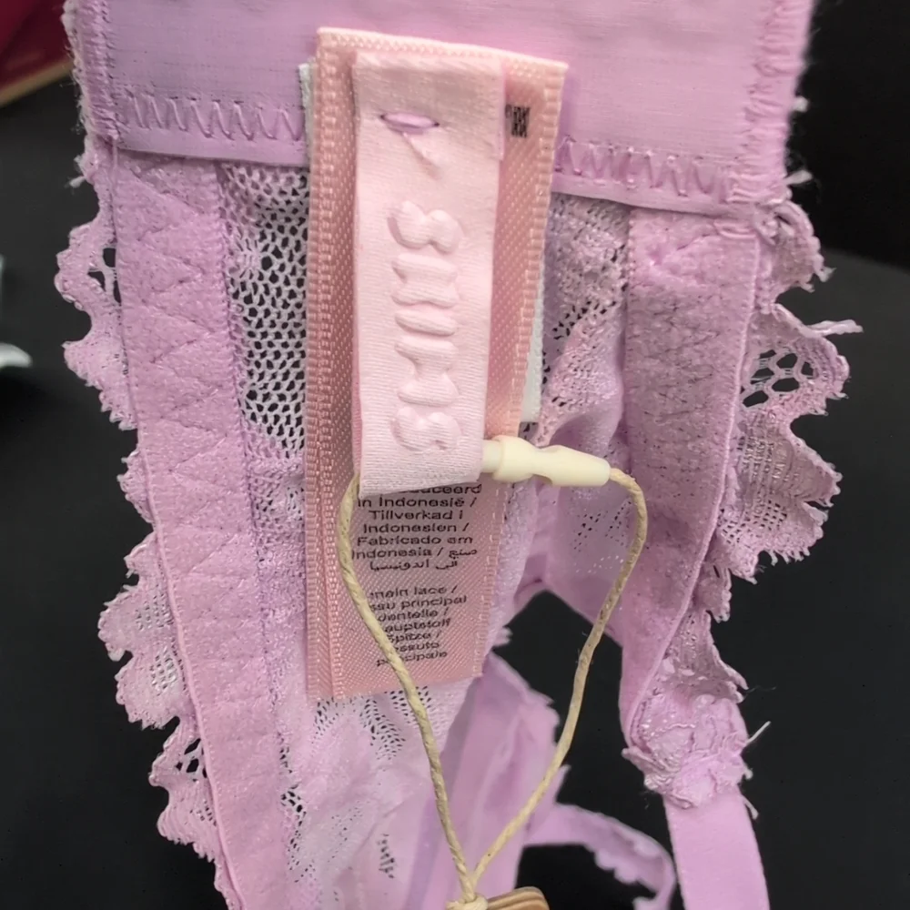 Skims Stretch Lace Unlined Demi Bra 34DDDD Baby Pink - Picture 8 of 12
